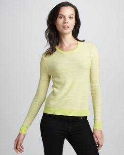 T5XS0 Rebecca Taylor Neon Striped Cashmere Sweater