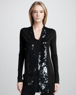 B23KP Vera Wang Sequin Placket Cardigan