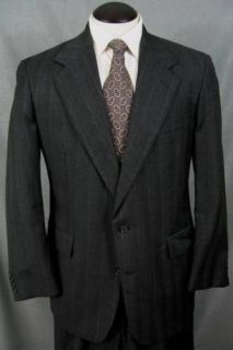 Hertling Gray Worsted Chalkstripe Two Button Suit 41R