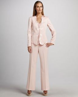 T5UJX Albert Nipon Pant Suit with Scalloped Placket on Jacket