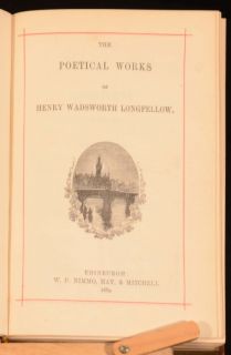 1889 The Poetical Works of Henry Wadsworth Longfellow Poetry