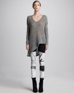 HELMUT Ribbed Knit Pullover & Printed Skinny Jeans   