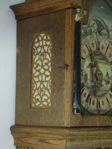 Chiming Grandfather Wall Clock with Moonroller Westminster Chimes 3 x