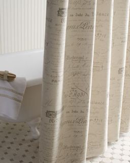 French Laundry Home French Stripe & French Script Shower Curtains