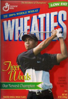 1998 Wheaties Cereal Box Tiger Woods Inaugural