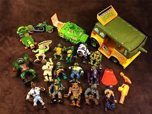 Lot of TMNT Teenage Mutant Ninja Turtles Toys Figures Turtle Van