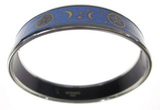  are bidding on a hermes galaxy enamel silver plated bangle bracelet