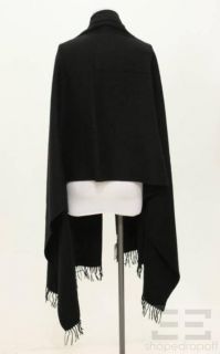 Hermes Black Cashmere & Wool Large Wrap Shawl