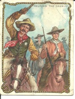 Hassan Cigarette Trading Card Cowboy Series Helping The Sheriff 1909