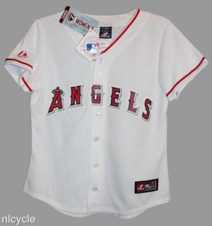 Anaheim Angels MLB Majestic White Jersey Womens s M L XL 2XL