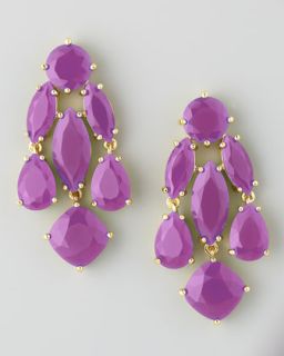 statement crystal earrings, african violet