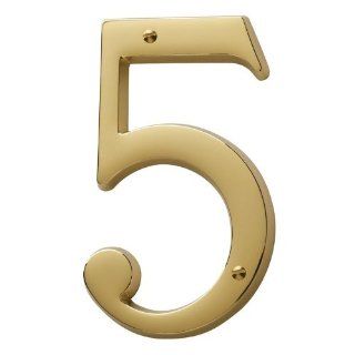  Number Solid Brass Residential House Number 5 90675 Patio, Lawn