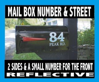 Mailbox Number & Name Decal Set Reflective Mailbox Sticker  