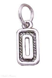 Sterling Silver Jersey Number Zero 0 Charm Jewelry 