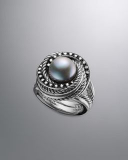 Tahitian Pearl Crossover Ring, Pave Diamonds