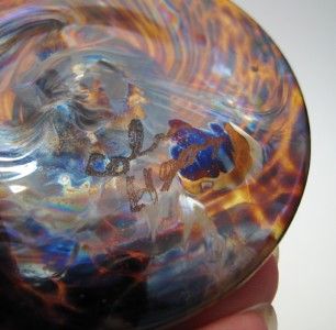 Exquisite Signed Colin Heaney Aus Studio Iridescent Art Glass Goblet