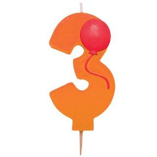 Number 3 Pick Candle with Balloon Party Accessory