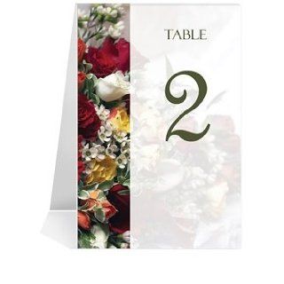 Wedding Table Number Cards   Rose Red Breath #1 Thru #48
