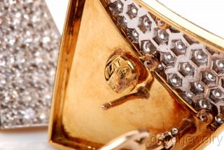 Oscar Heyman Large 8 20cts Diamond Platinum 18K Gold Clip Earrings