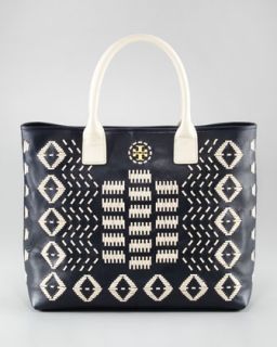 Tory Burch Claire Stitched Leather Tote Bag   