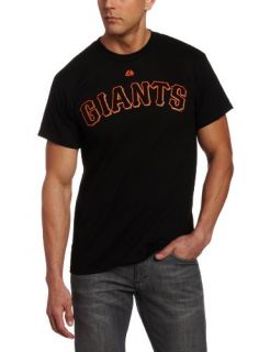  Giants Brian Wilson Name & Number T Shirt, Black, Medium Clothing