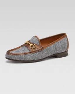 Gucci Leather Trim Felt Loafer   