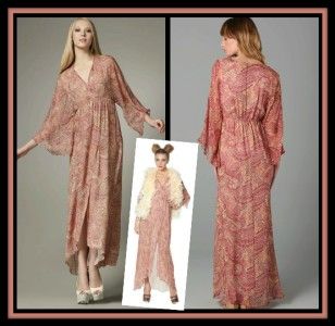 Alice Olivia Hayley Kimono Dress M 6 8 UK 10 12 $440 Silk Long Maxi