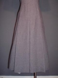 Vtg 80s Does 1930s 1940s WWII Style Gray Secretary Dress Pinup