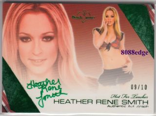  Hot for Teacher Auto Heather Rene Smith 9 10 Green Autograph