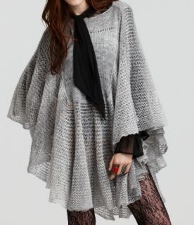 Free People New Watson Cape Sweater Top $168 Heather Gray XS Sold Out