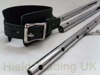 EXTENDABLE LEG SPREADER RESTRAINT BAR WITH LEATHER ANKLE CUFFS ANKLE