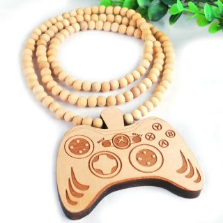 Hip Hop Various Wooden Pendant Style Wood Beads Necklace Chain Rosary