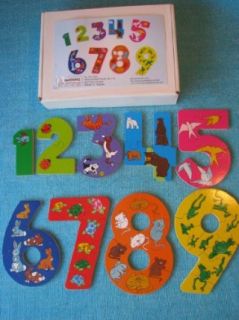 Wooden Learning Value Number 1 9 Puzzle Set Toys & Games