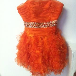 Hannah s Prom Party Short Gown Sz 18 Orange Red 27665