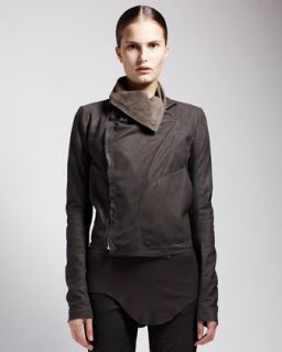 Asymmetric Lambskin Jacket    Asymmetric Lambskin Coat