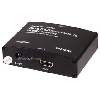  DVI R L Stereo Audio to HDMI Converter
