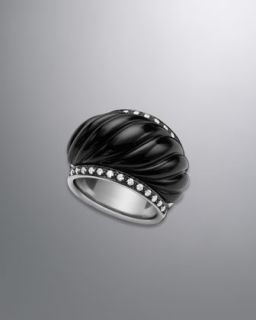 David Yurman 15mm Black Onyx Cushion on Point Ring   