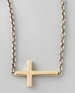 Y1BCN Zoe Chicco Integrated Gold Cross Pendant Necklace