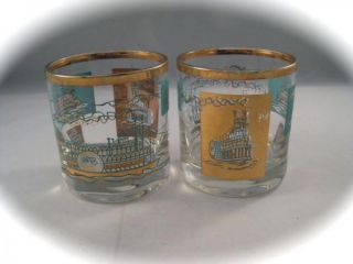  Southern Comfort Aqua Gold Steam/River/Paddle Boat Highball Glasses #2