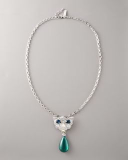 Oscar de la Renta Panther Brooch Necklace   