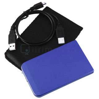 New USB 2.0 2.5 SATA Hard Disk Drive HDD Blue Enclosure/Case