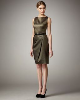 Kay Unger New York Turtleneck Dot Skirt Combo Dress   