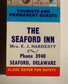 1950s Matchbook Seaford Inn Hardesty Seaford de Sussex