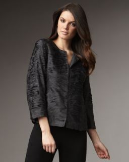 Eileen Fisher Rippled Silk Jacket   