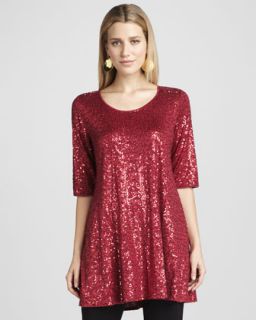 Eileen Fisher Long Sequined Tunic, Petite   