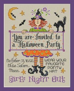 Sue Hillis Designs Halloween Party Cross Stitch Chart Pattern New