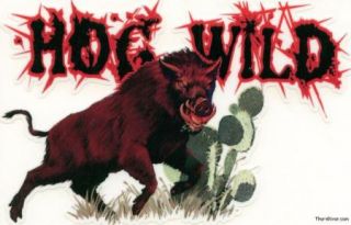 Hog Wild Boar Hunting Decal Color 6 5x4 25 Vinyl 57120