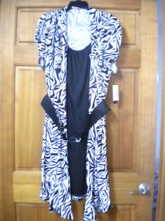 Heart Soul Womens Plus Size 3X Zebra 2 in 1 Little Black Belted Dress