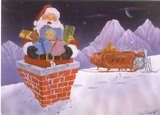  Christmas Greeting Cards with Harley Davidson Graphics