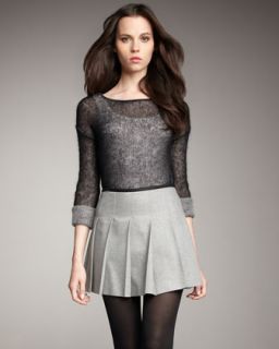 Theory Pleated Wool Skirt   